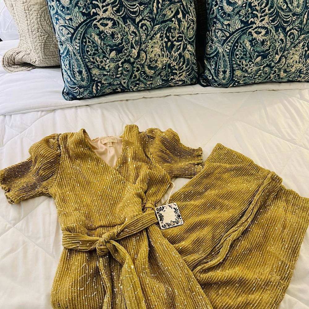 Chelsea & Violet Shimmering Gold Sequin Dress